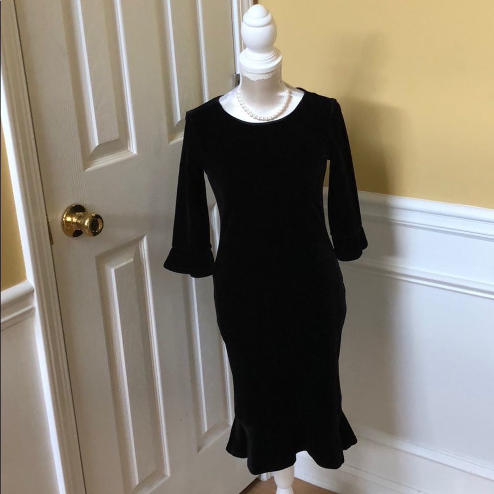 Monkey Wear Black Velvet Dress